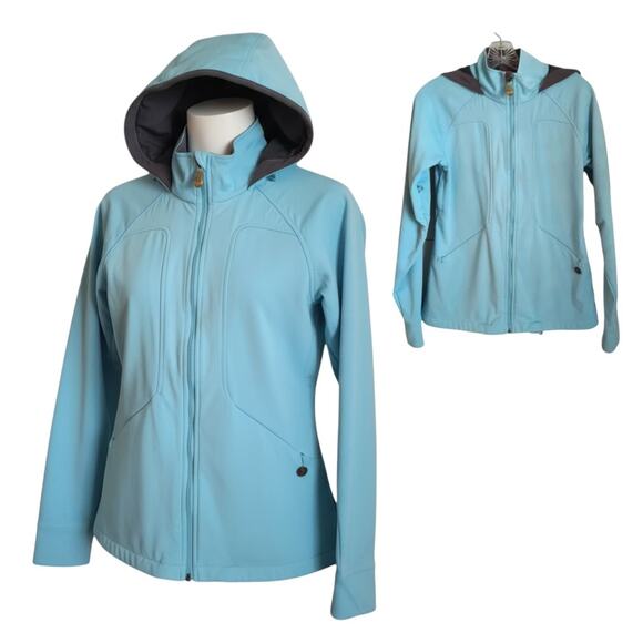 Burton Dry Ride Jacket Women's Size M Blue Hooded Lined Zip Pockets Gore-Tex - Picture 1 of 16